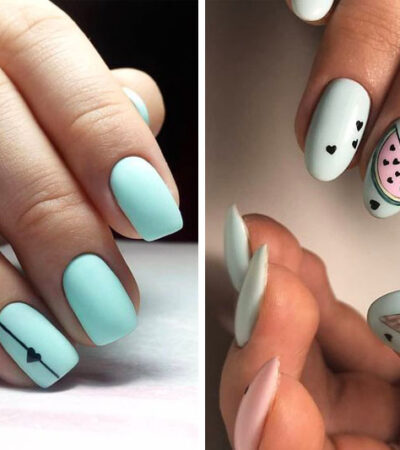 Miętowe paznokcie - TOP 17 inspiracji na miętowe hybrydy z brokatem, wzorami i ozdobami